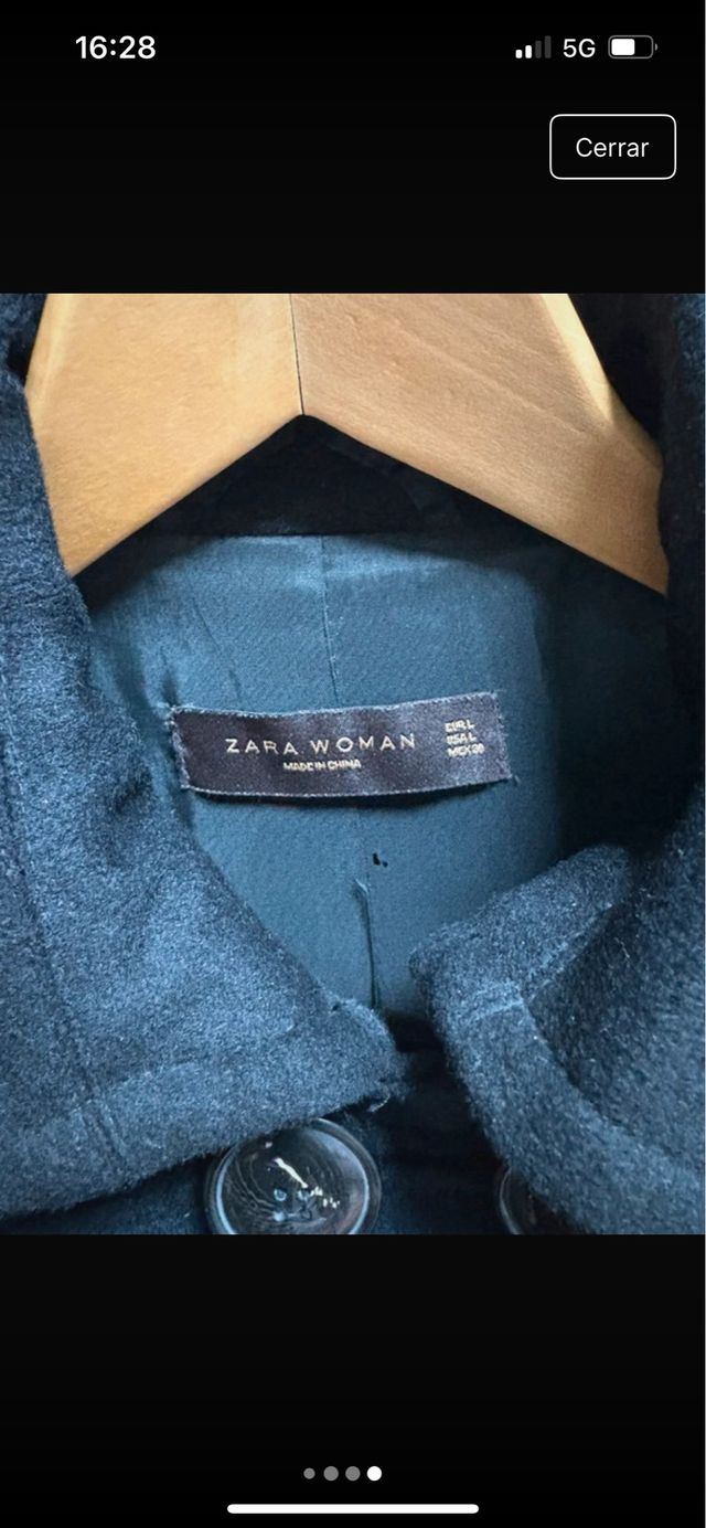 Abrigo Zara Negro Doble Botonadura