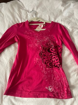 Camiseta Rip Curl manga larga rosa