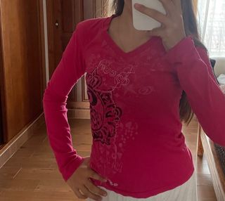 Camiseta Rip Curl manga larga rosa
