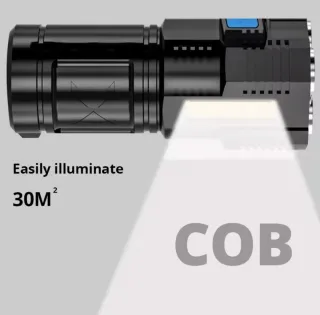 Linterna 4 núcleos USB recargable