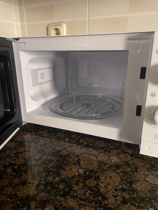 Sofá modular tela y mesa cristal