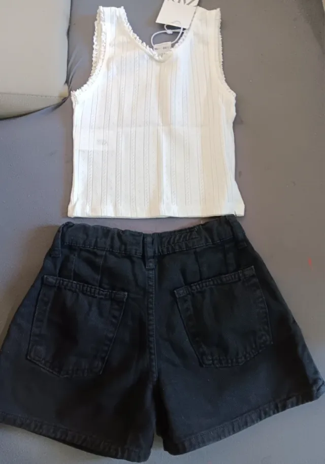 Conjunto Zara niña top y shorts