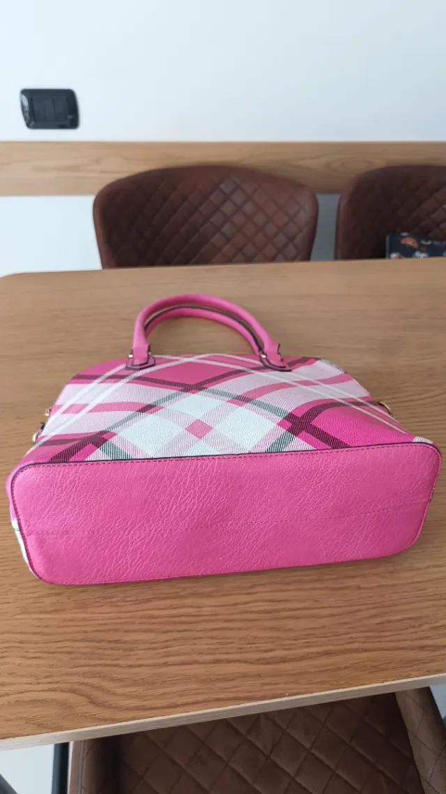 Borsa donna a quadri rosa