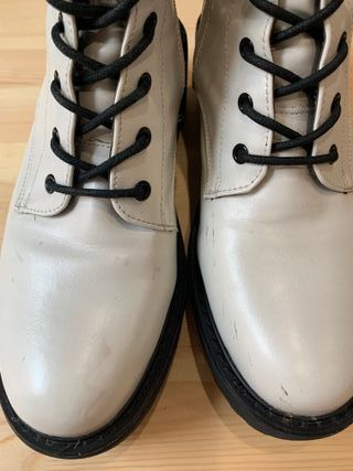 Botines blancos con plataforma, talla 39