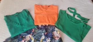 Lote Ropa Mujer Verde y Naranja