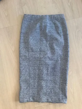 Falda H&M gris midi