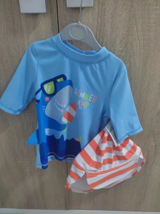 Conjunto Camiseta y Pantalón Playa Tiburón 3 años