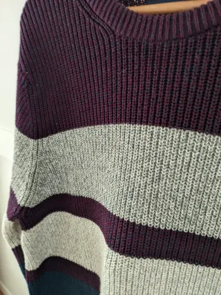 Jersey hombre rayas morado y gris