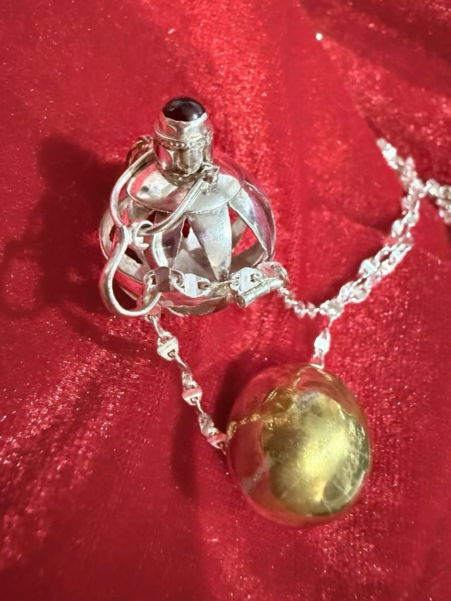 Llamador de ángeles plata con cadena