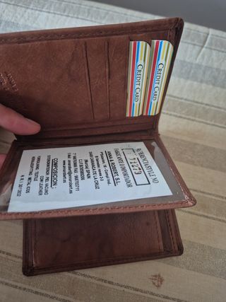 Cartera de piel hombre camel