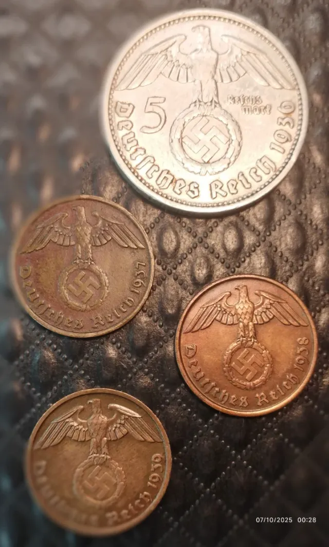 Lote de monedas Nazis III Reich 1936-1939.