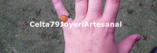 Anillo de Calcedonia en Acero Ajustable 
