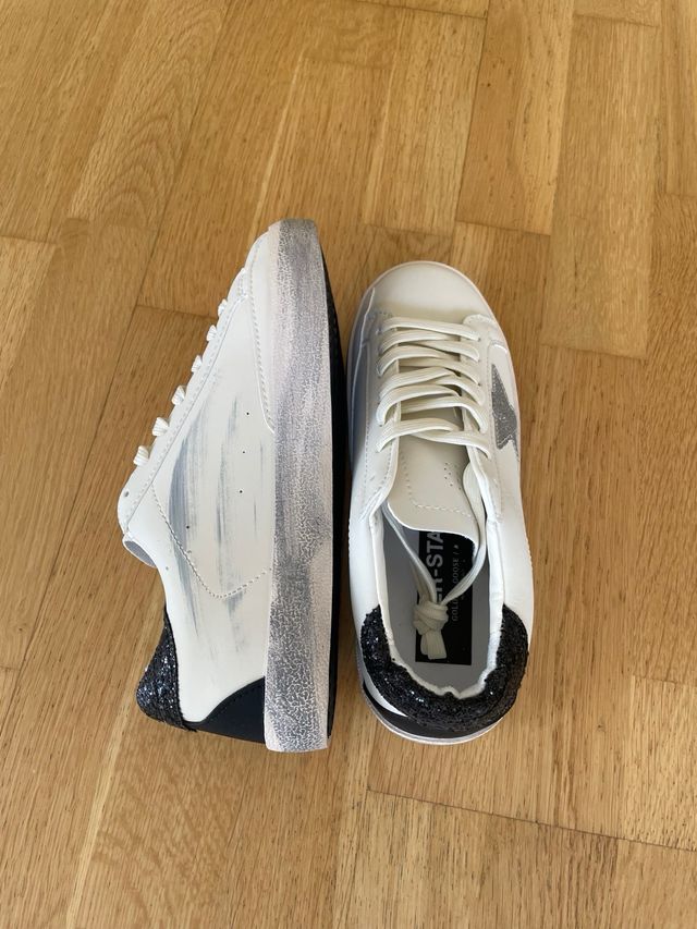 Golden Goose Mujer Plata y Blanco