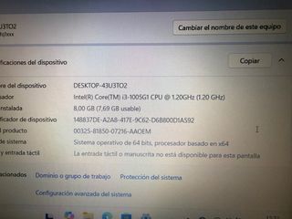 Portátil HP i3-1005G1 8GB RAM