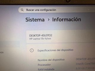 Portátil HP i3-1005G1 8GB RAM