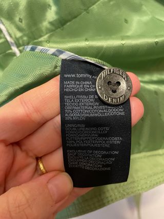 Gabardina Hilfiger verde algodón
