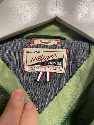 Gabardina Hilfiger verde algodón