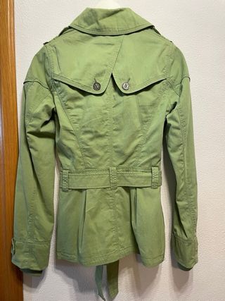 Gabardina Hilfiger verde algodón