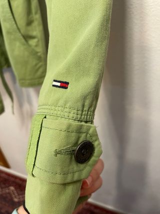 Gabardina Hilfiger verde algodón