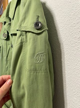 Gabardina Hilfiger verde algodón