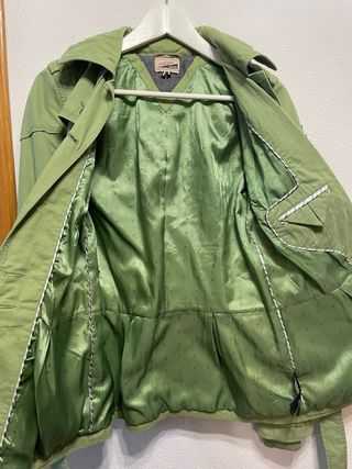 Gabardina Hilfiger verde algodón