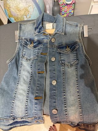 Chaqueta vaquera azul sin mangas talla 10 11 