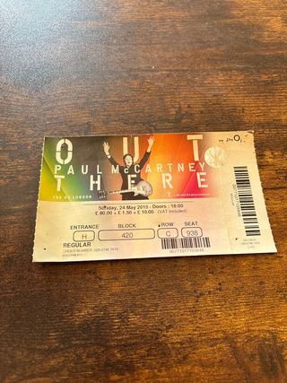 Biglietto collezione Paul McCartney Out There Tour