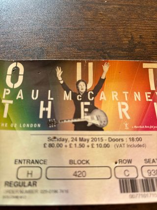 Biglietto collezione Paul McCartney Out There Tour