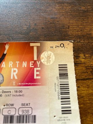 Biglietto collezione Paul McCartney Out There Tour