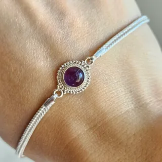 Pulsera Plata 925 con Amatista