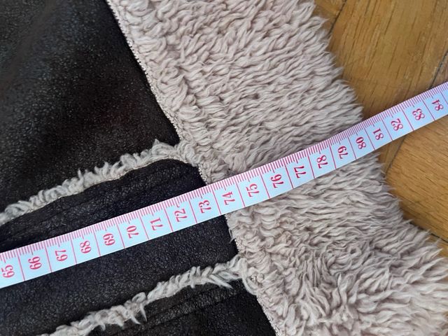 Abrigo borrego vintage marrón y beige