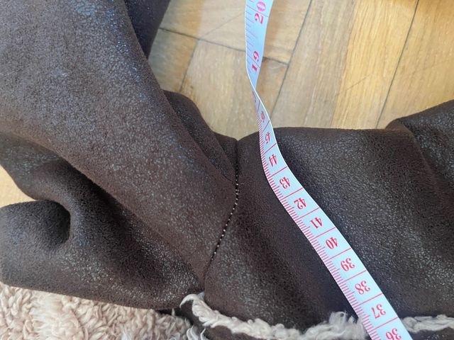 Abrigo borrego vintage marrón y beige