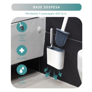 Scopino Wc Silicone con Supporto, Grigio