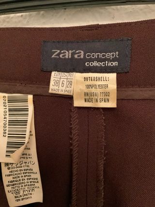 Pantalón mujer ZARA marrón