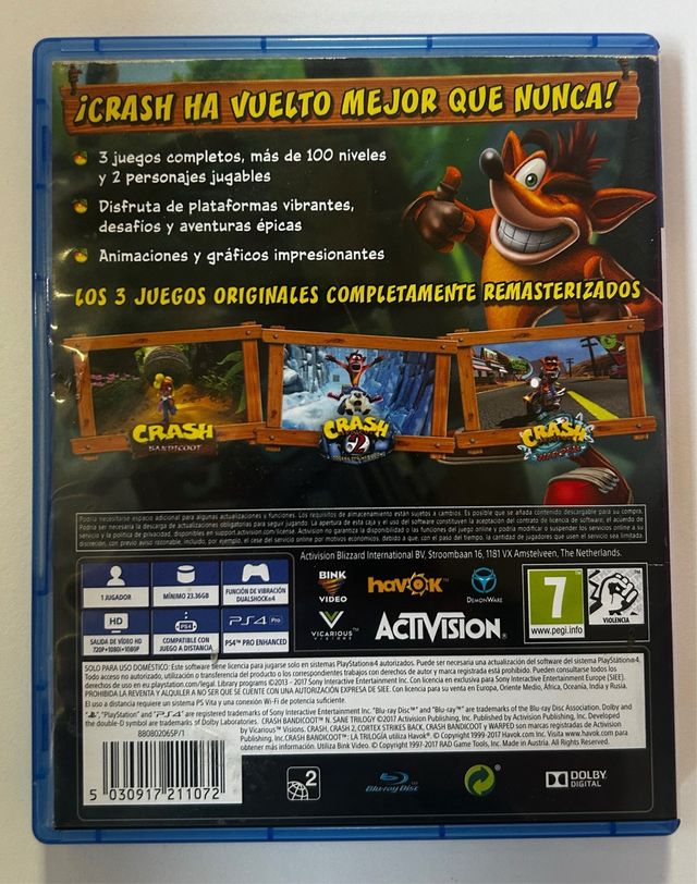 Crash Bandicoot N. Sane Trilogy PS4