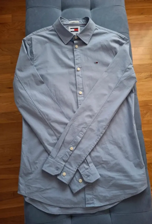 Camisa Tommy Jeans Slim S Azul Hombre