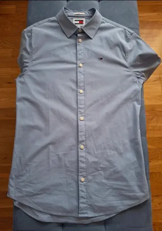 Camisa Tommy Jeans Slim S Azul Hombre