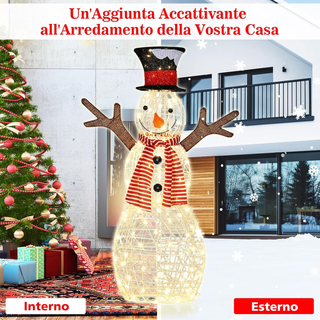 Pupazzo di Neve di Natale Illuminato da 110 cm, De