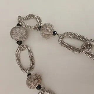 Collana lunga argento e nero
