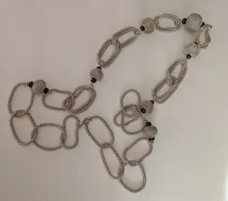 Collana lunga argento e nero
