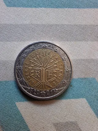 Moneda 2 Euros Francia 2001 Árbol Vida