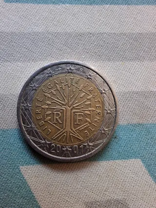 Moneda 2 Euros Francia 2001 Árbol Vida
