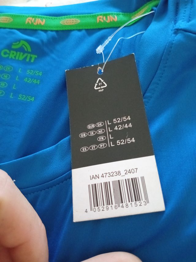 Camiseta deportiva tirantes CRIVIT azul