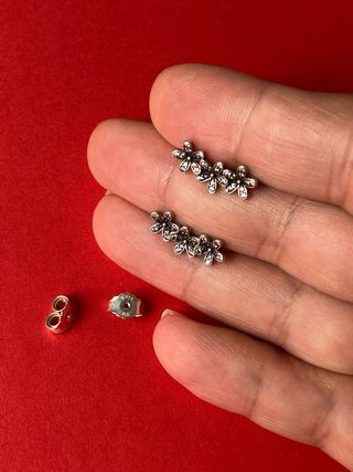 Pendientes Plata Ley Flores