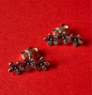 Pendientes Plata Ley Flores