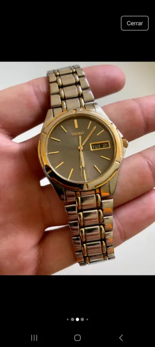 Reloj Seiko Quartz Vintage Oro y Plata