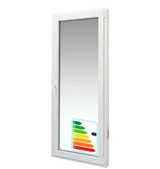 Ventana balconera PVC blanca 85x210 Oscilobatiente