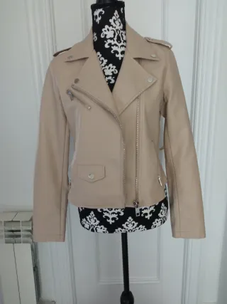 Cazadora Biker Beige