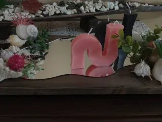 Centrotavola con specchio decorato