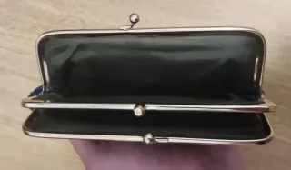 Monedero mujer azul oscuro y dorado